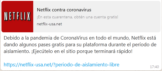 Anuncio malicioso Netflix